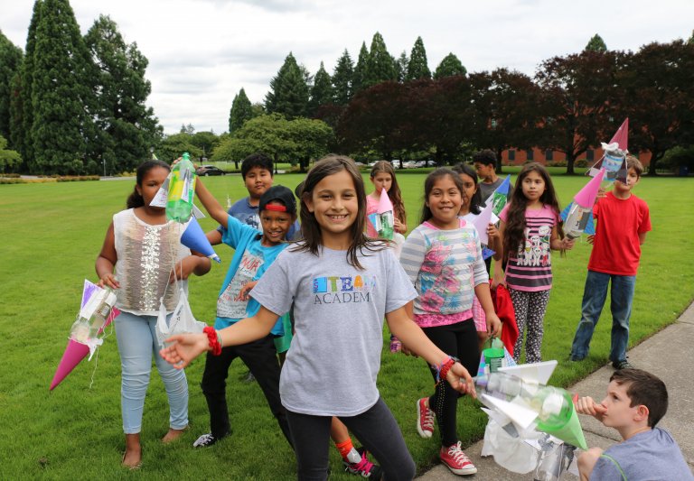 Children smiling & having fun at Saturday Academy's camp