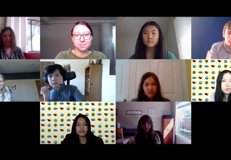 Screenshot from the online ASE Symposium with interns presenting their work