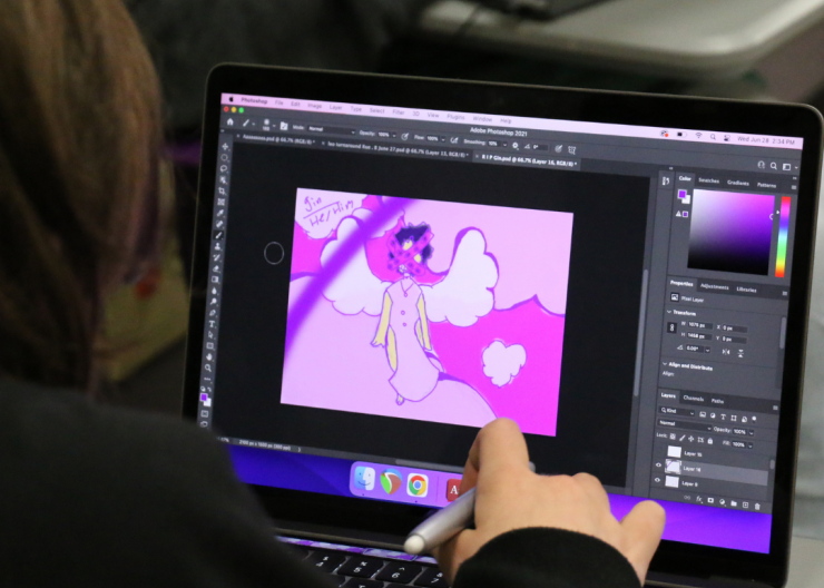 Animation at Saturday Academy Child Learning Animation on the Computer in Adobe Animate