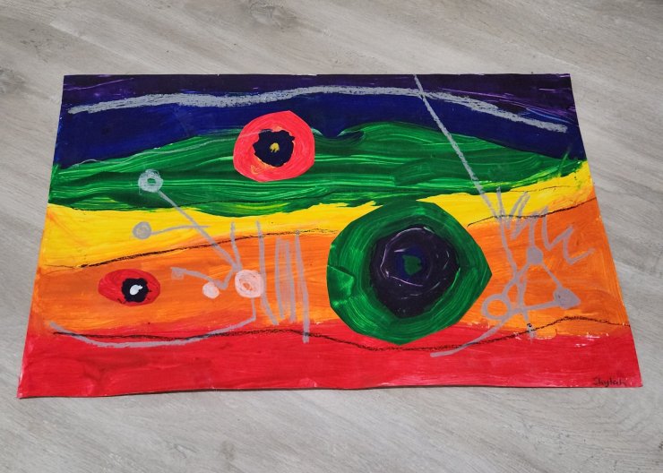 A sample of art that might be created during Saturday Academy's Rainbow Sparks week