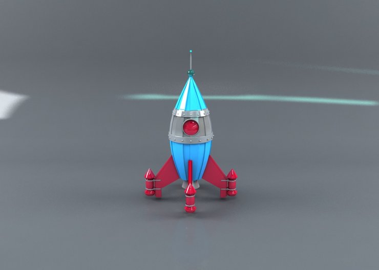 Intro to 3D Modeling & Animation, Grades 9-12 3D model of a space rocket