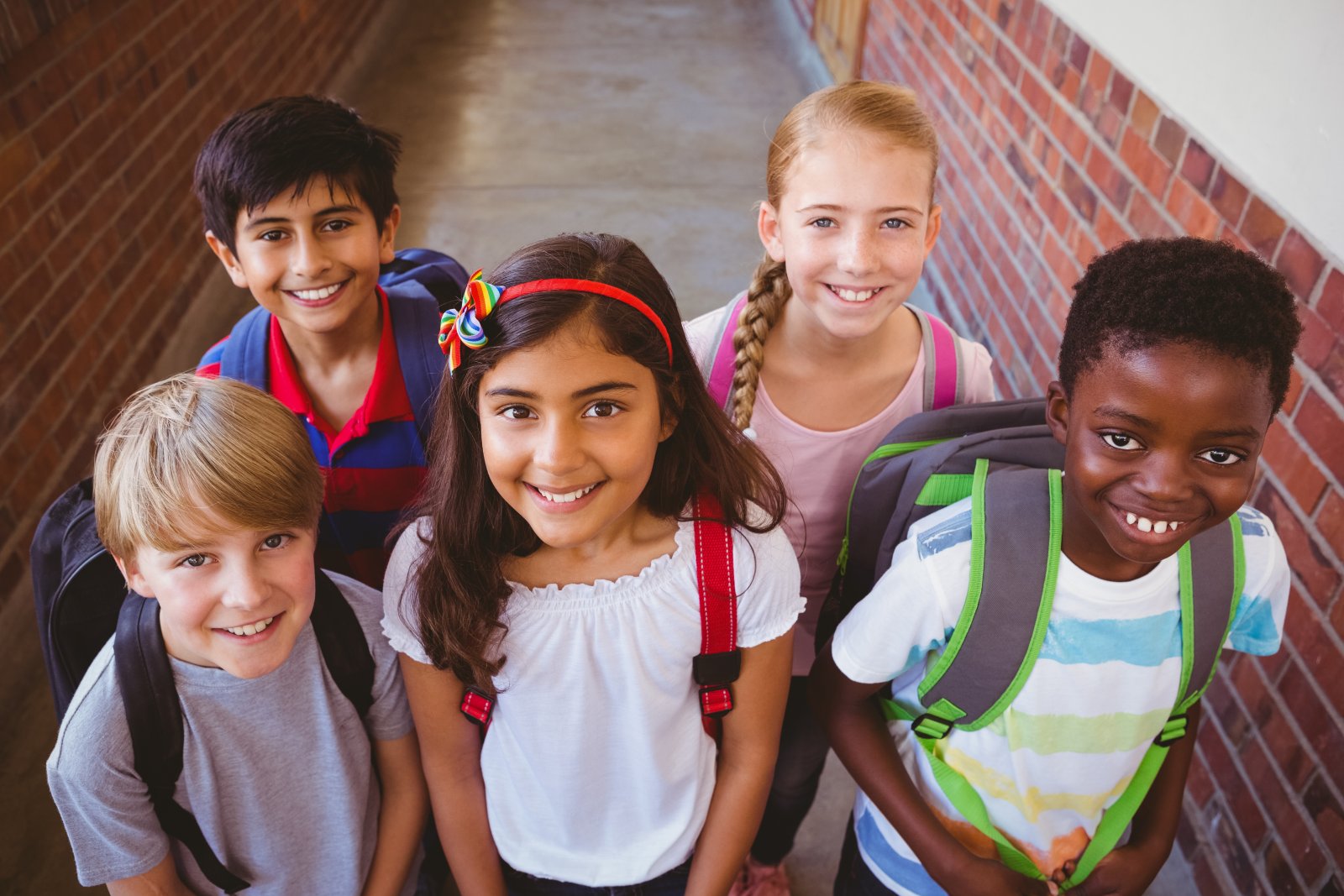 Group of children smiling at the camera