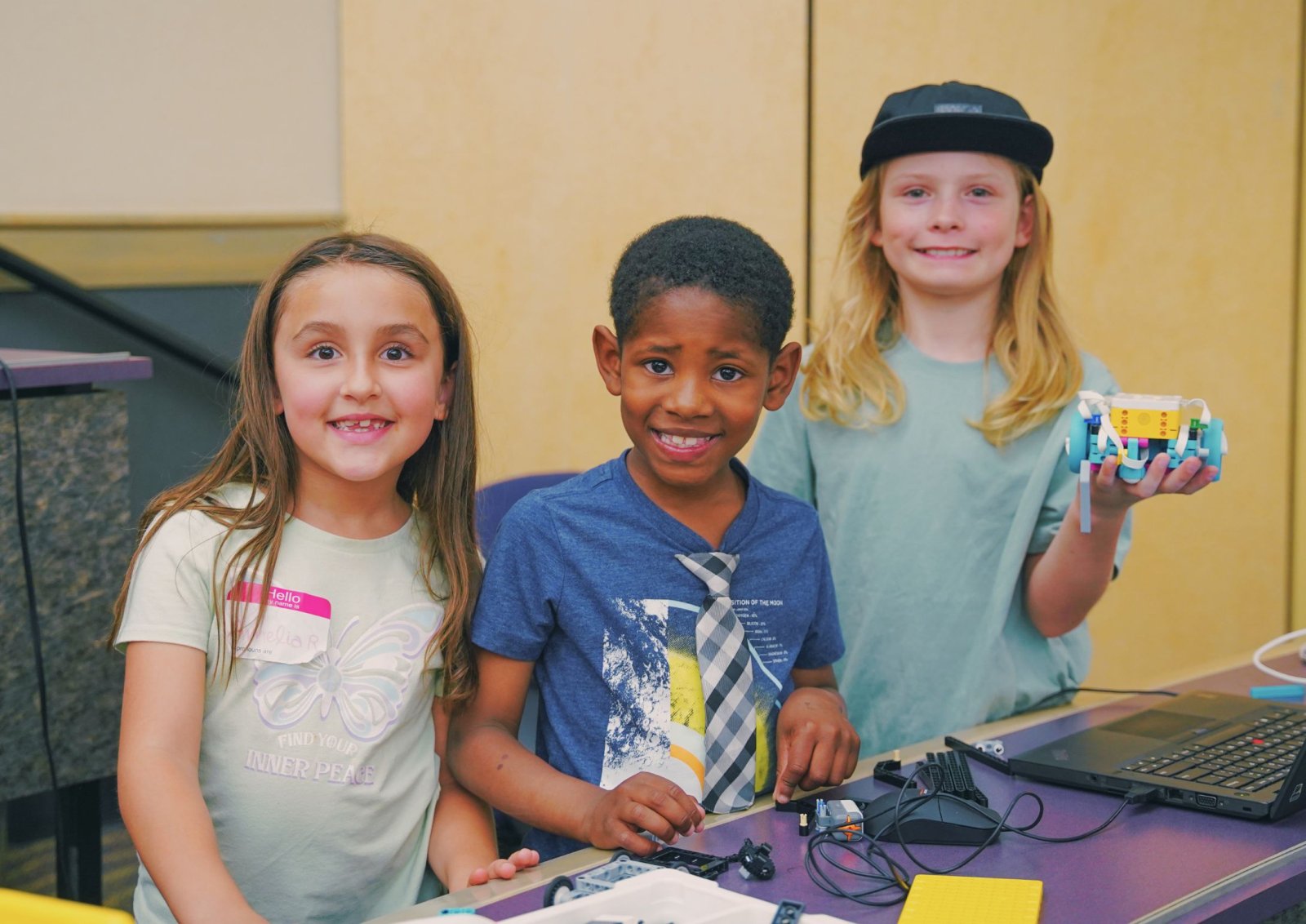 Campers showing off LEGO robot
