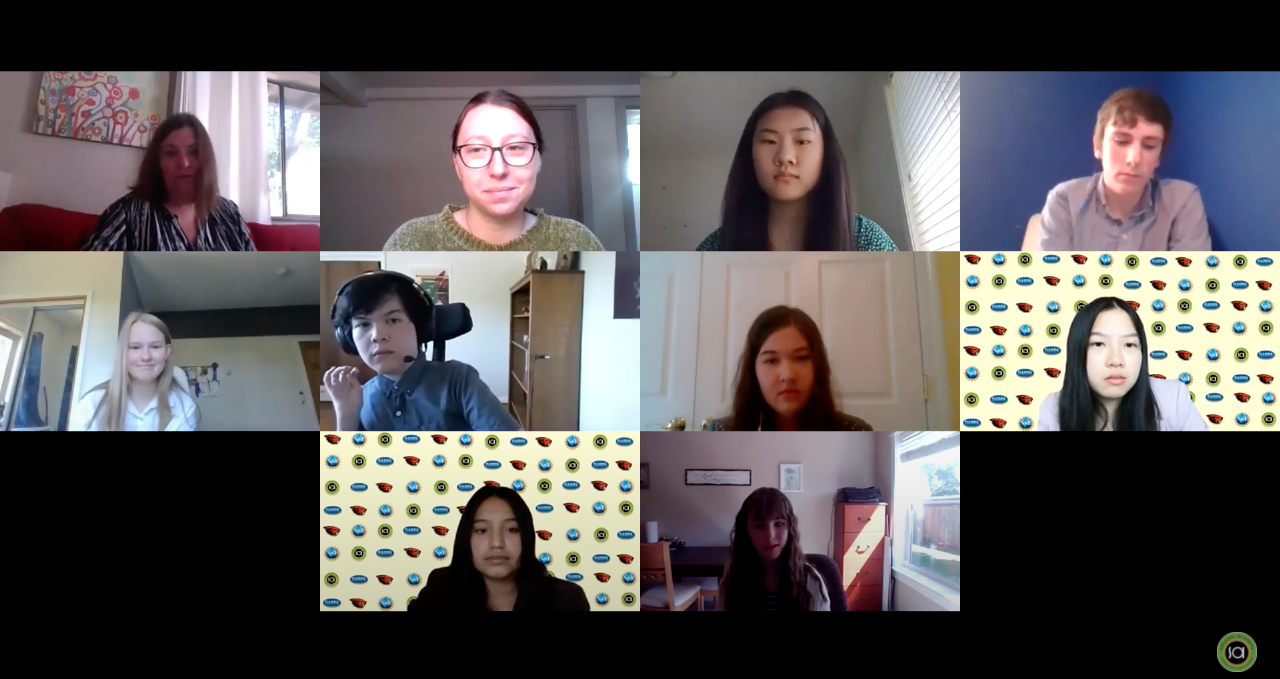 Screenshot from the online ASE Symposium with interns presenting their work